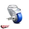 Service Caster 3 Inch Blue Polyurethane Wheel Swivel Bolt Hole Caster with Brake SCC SCC-BH20S314-PPUB-BLUE-TLB - alternate 3
